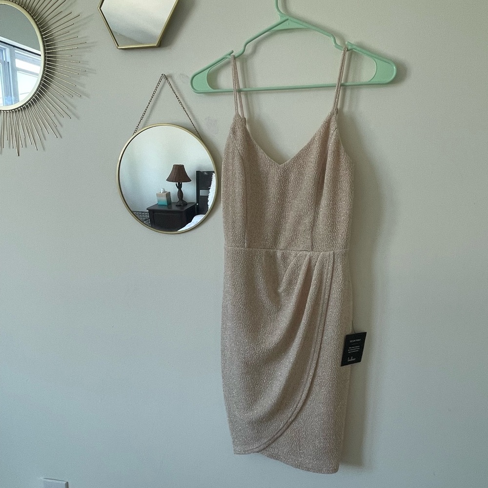 Sparkly gold dress from Lulu’s